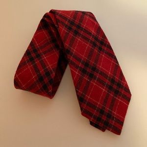 Men’s L.L. Bean Wool Tie | Red + Black Plaid